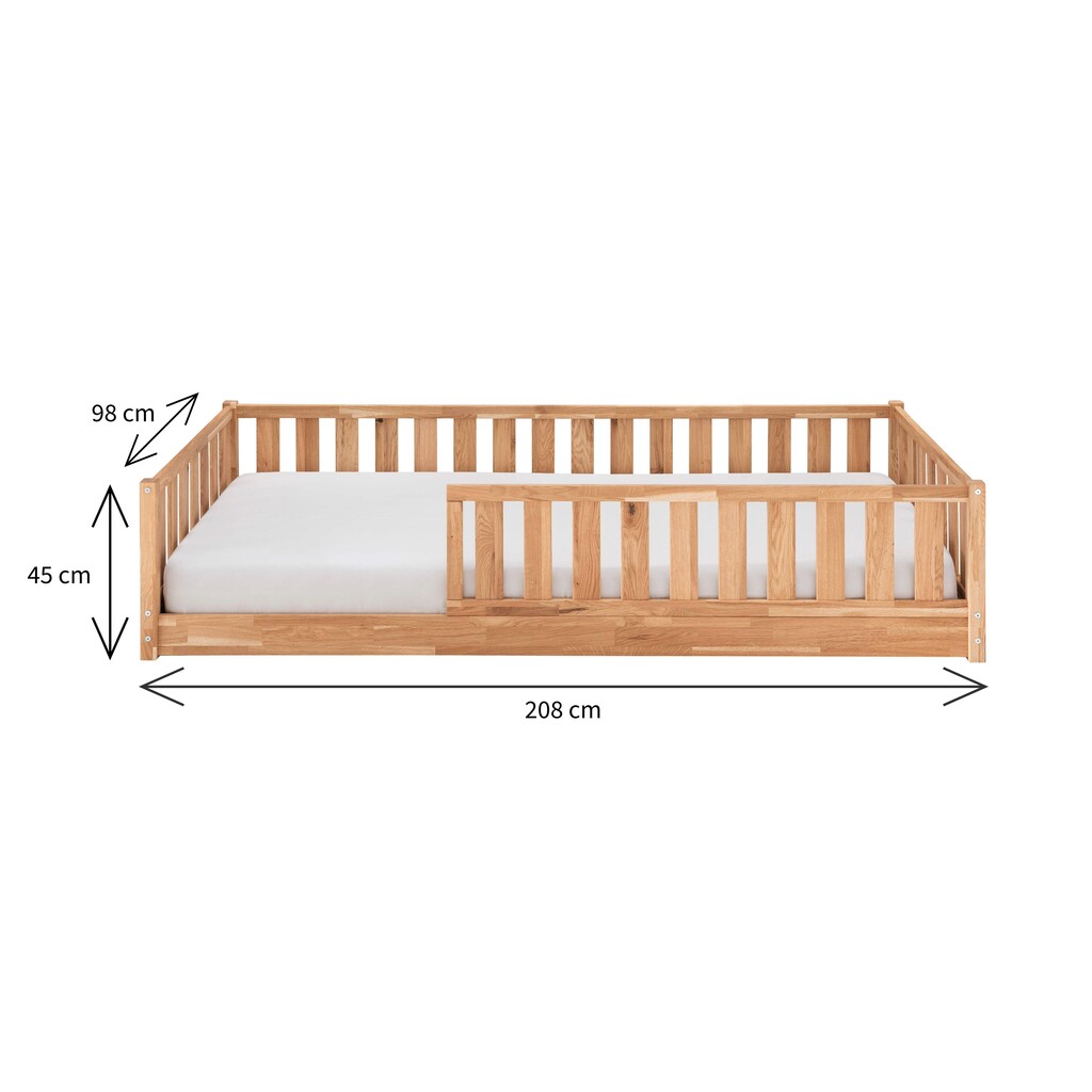 Kinder Bodenbett mit Rausfallschutz und Rollrost Bild 3