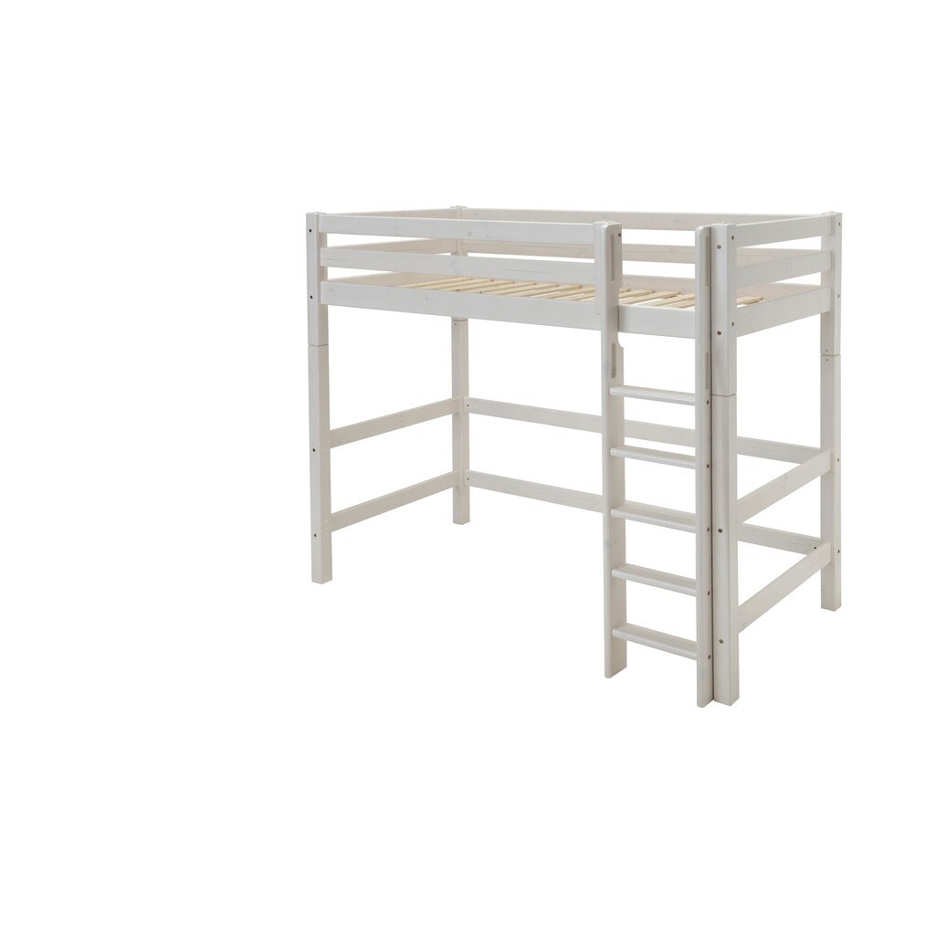 Kinder Hochbett Kiefer mit Absturzsicherung und gerader Leiter Preview Image