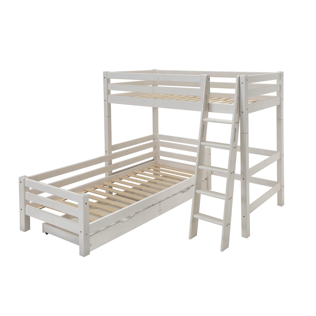 Kinder Hochbett Kiefer mit Einzelbett, Kombination Preview Image