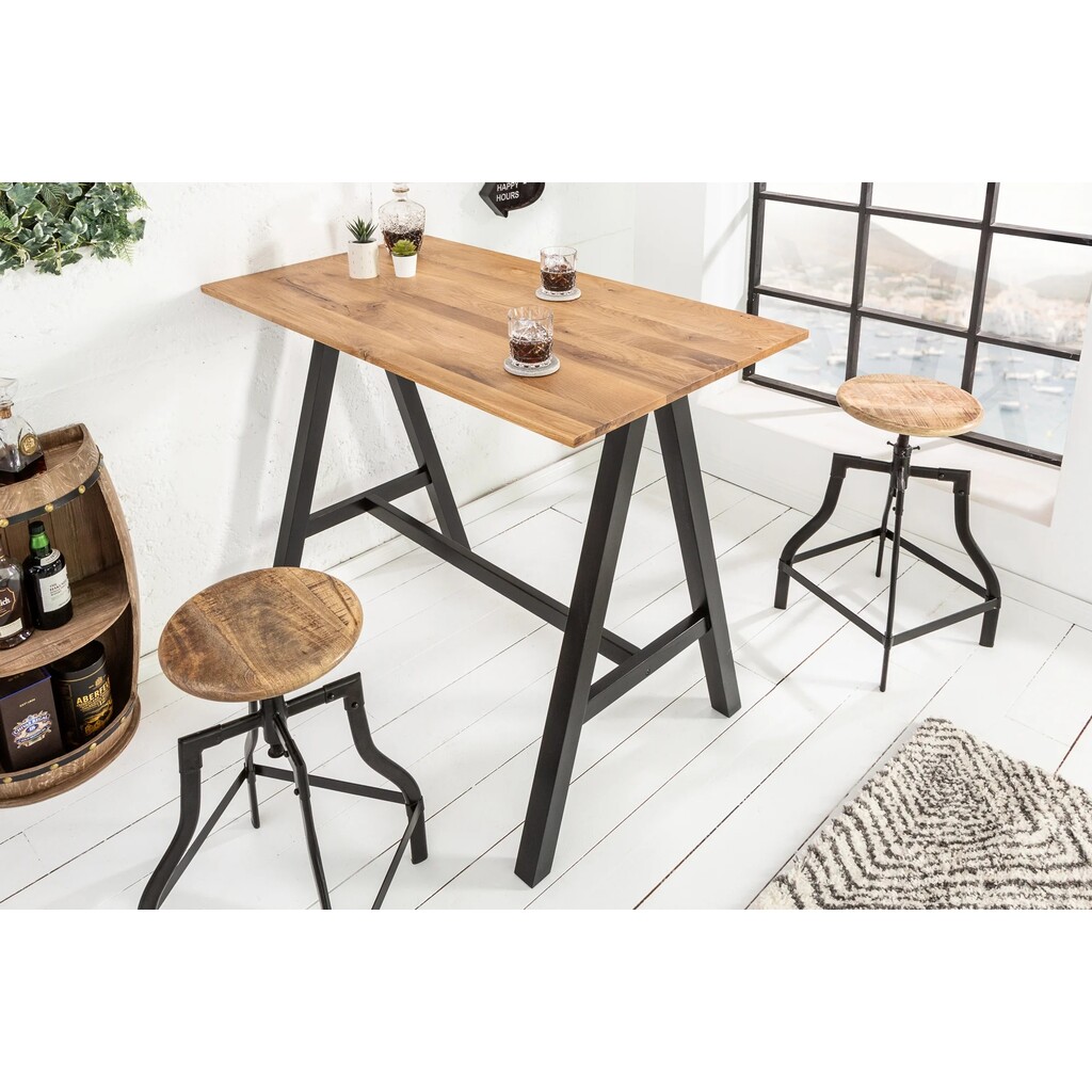 Bar-Bistrotisch Castle 120cm Wildeiche natur im Industrial Style Bild 3