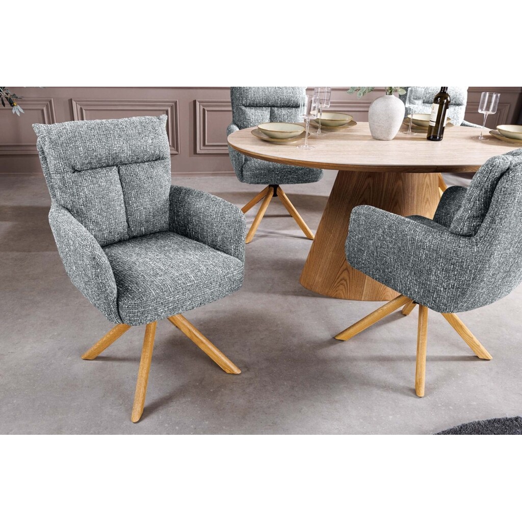 Drehsessel BIG GEORGE 360° mit automatischer Rückstellung, Eichenholzgestell Preview Image