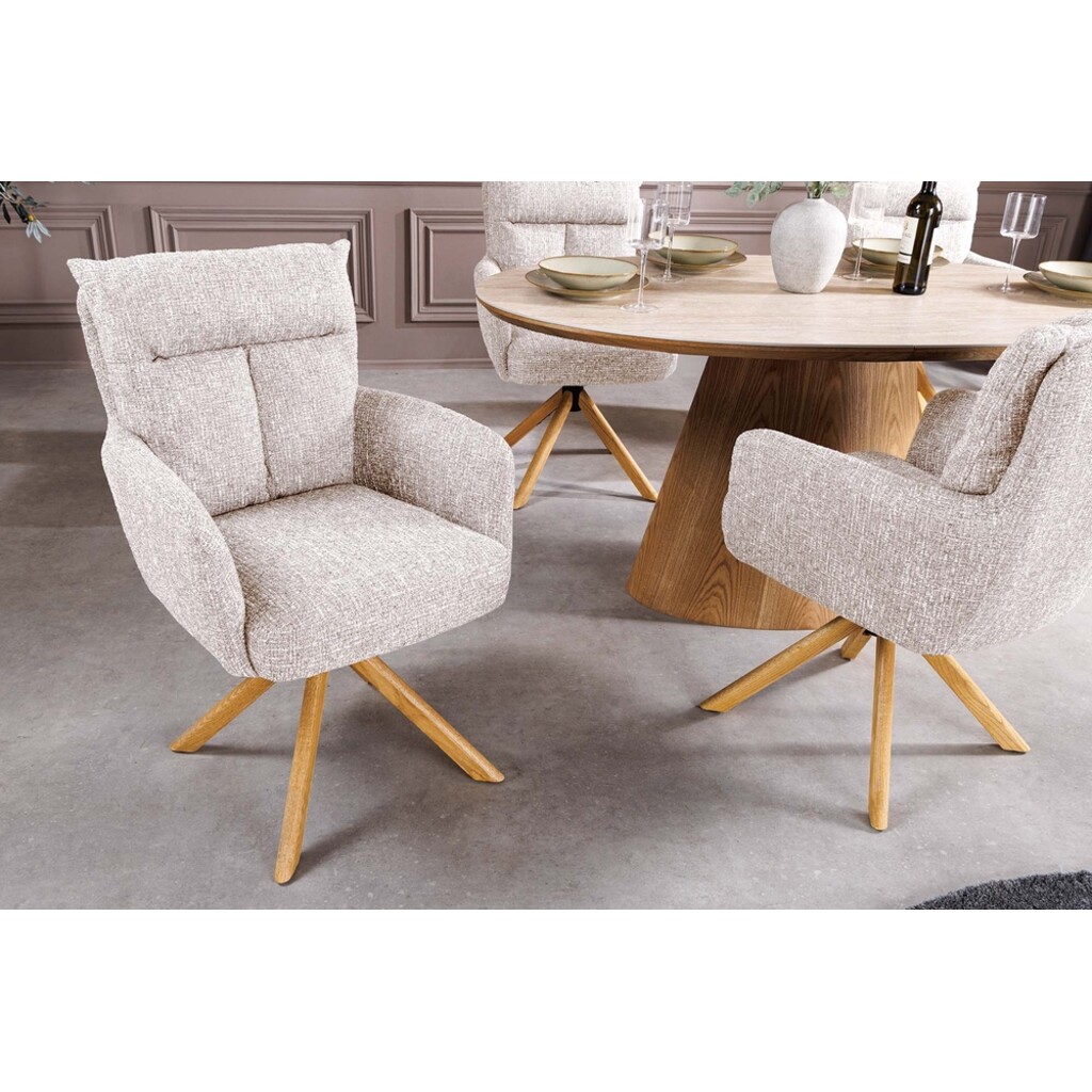 Drehsessel BIG GEORGE 360° mit automatischer Rückstellung, Eichenholzgestell Bild 7