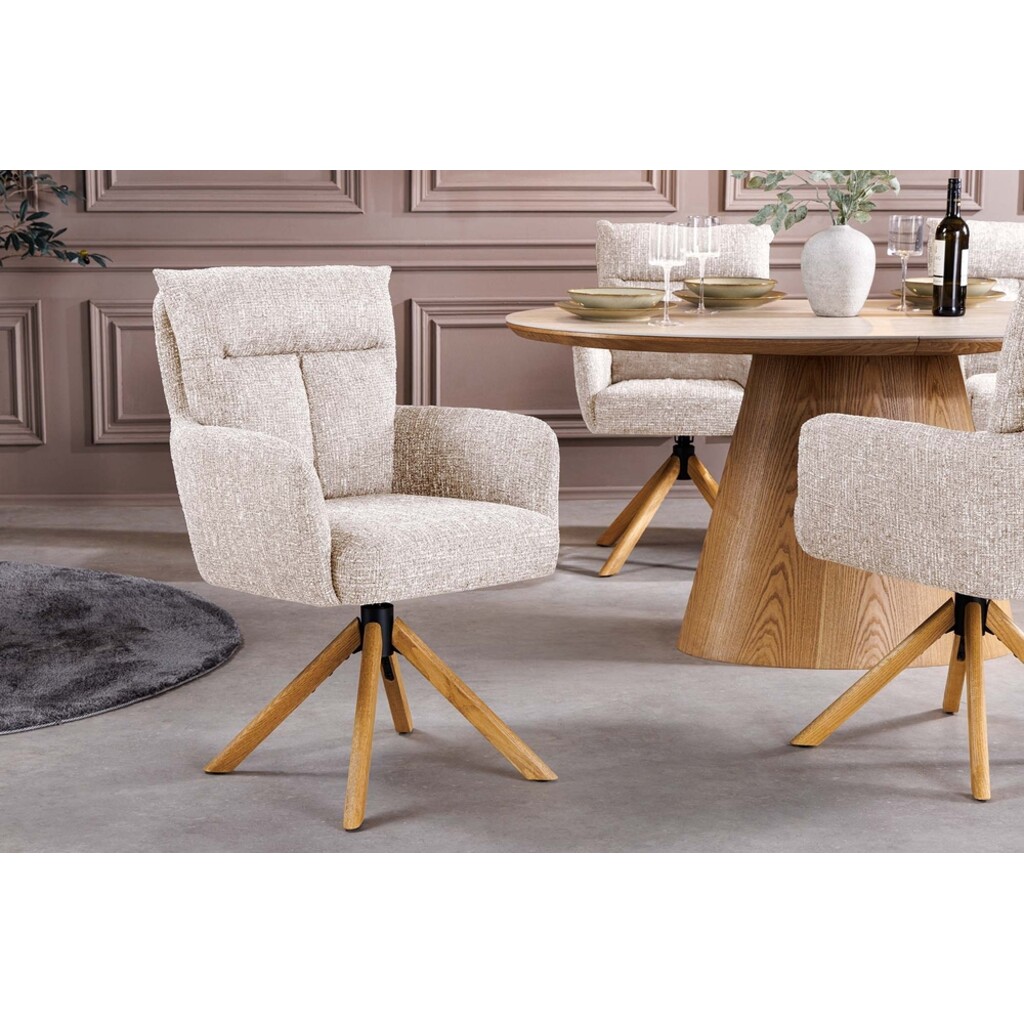 Drehsessel BIG GEORGE 360° mit automatischer Rückstellung, Eichenholzgestell Bild 8