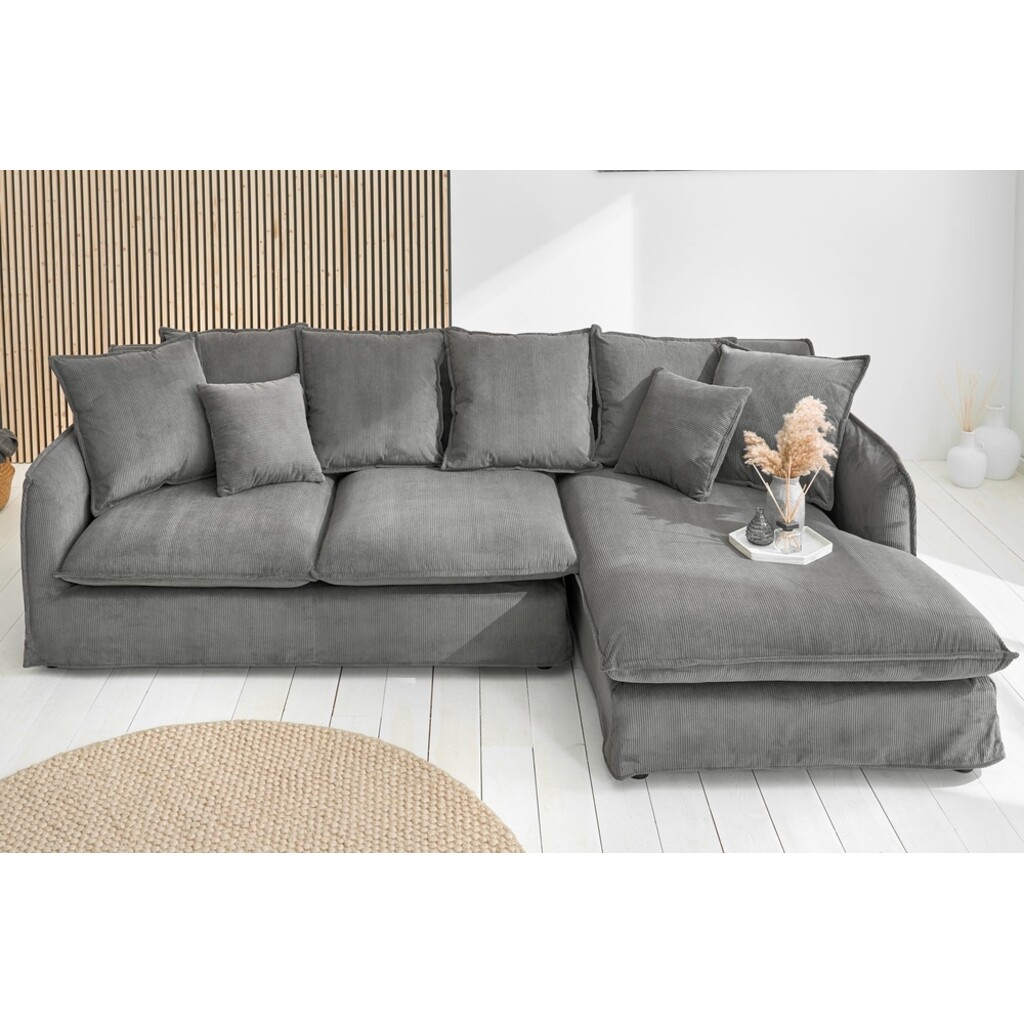 HEAVEN Ecksofa Cord grau - Skandinavischer Komfort von SKANMØBLER Bild 4