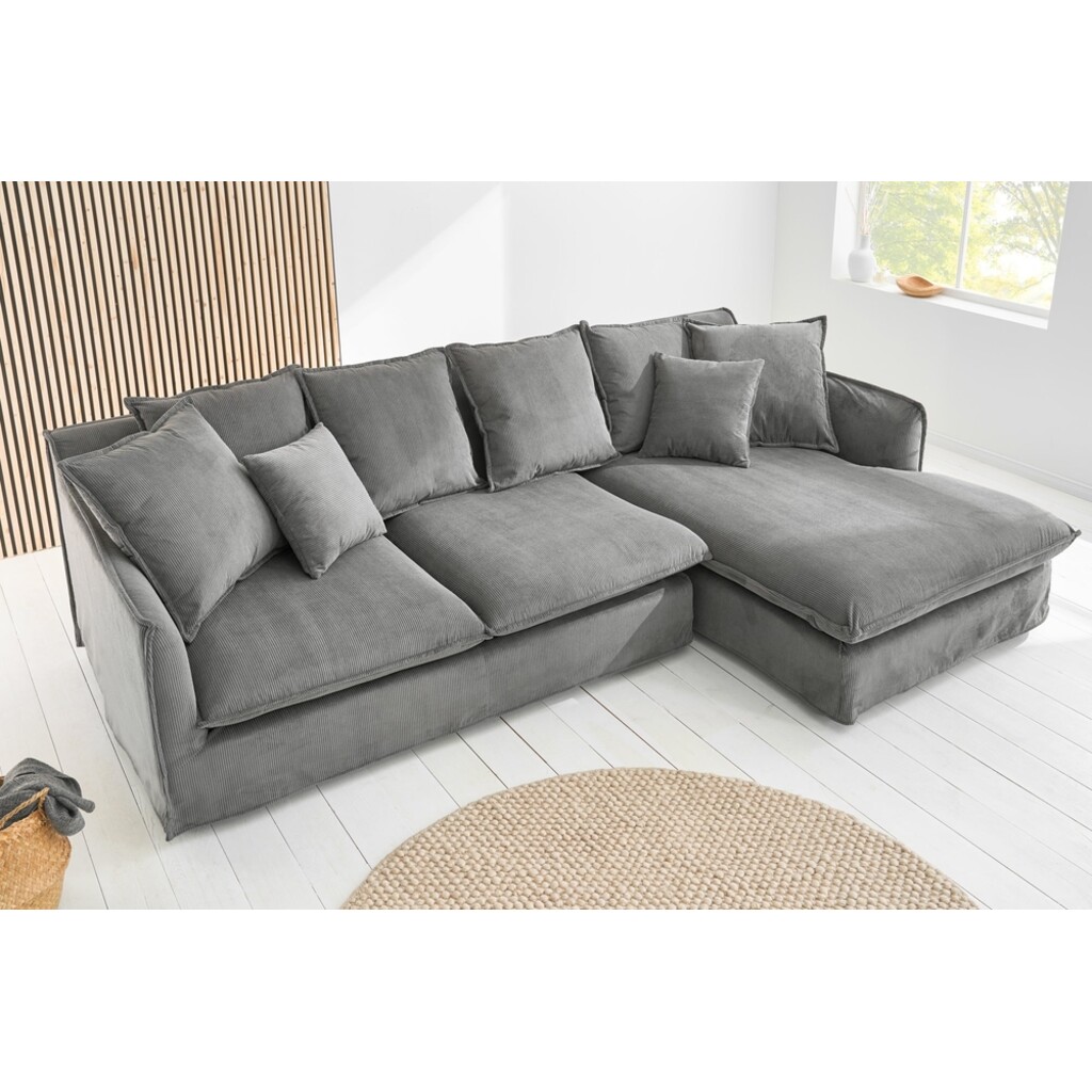 HEAVEN Ecksofa Cord grau - Skandinavischer Komfort von SKANMØBLER Bild 3