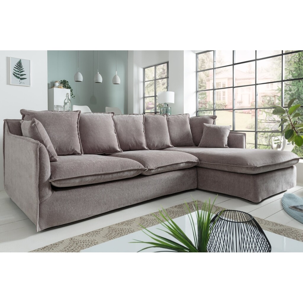Ecksofa HEAVEN 255cm Federkern abnehmbarer Bezug Samt taupe Bild 4