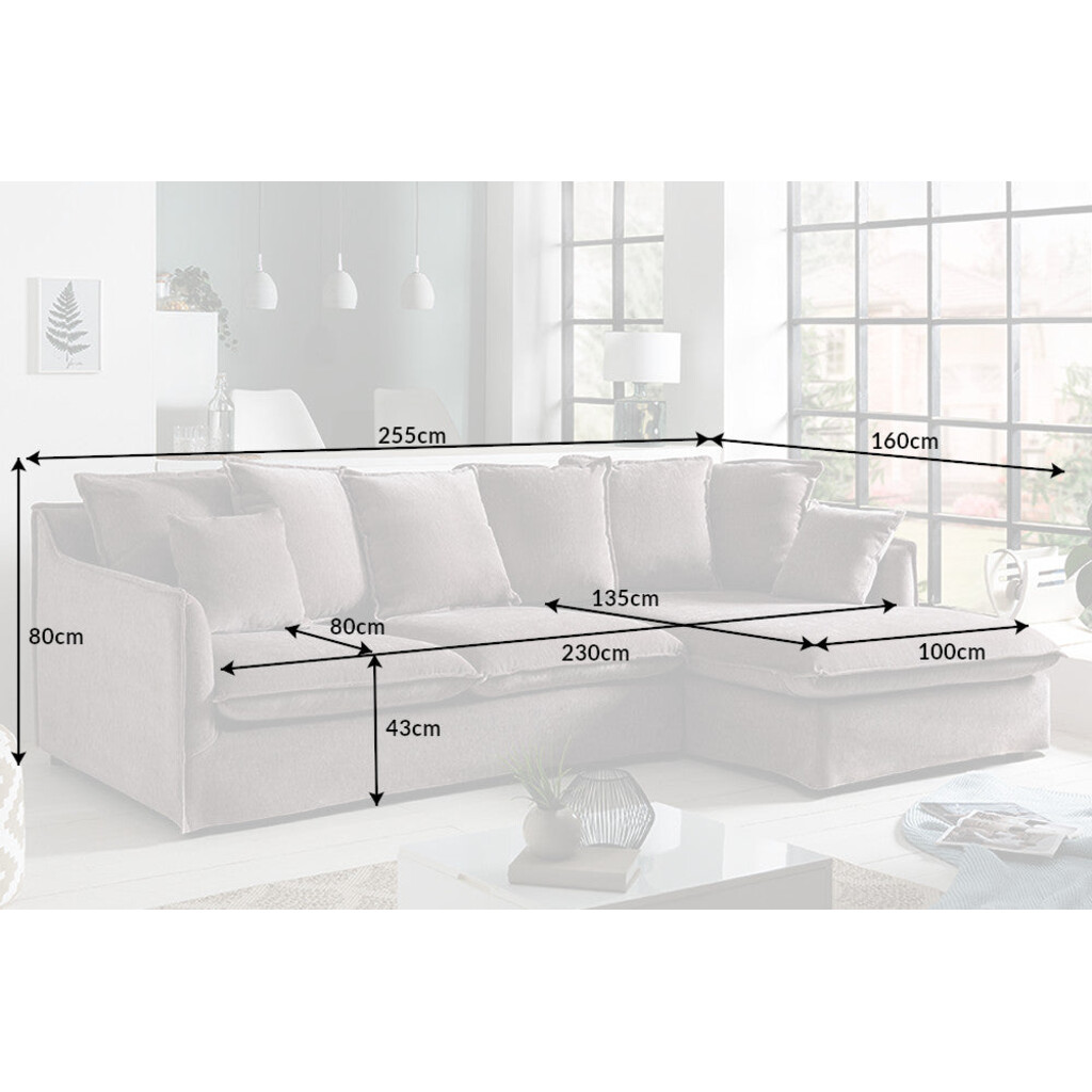 Ecksofa HEAVEN 255cm Federkern abnehmbarer Bezug Samt taupe Bild 11
