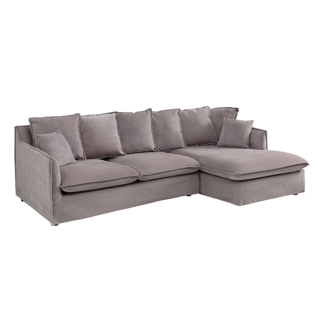 Ecksofa HEAVEN 255cm Federkern abnehmbarer Bezug Samt taupe Preview Image