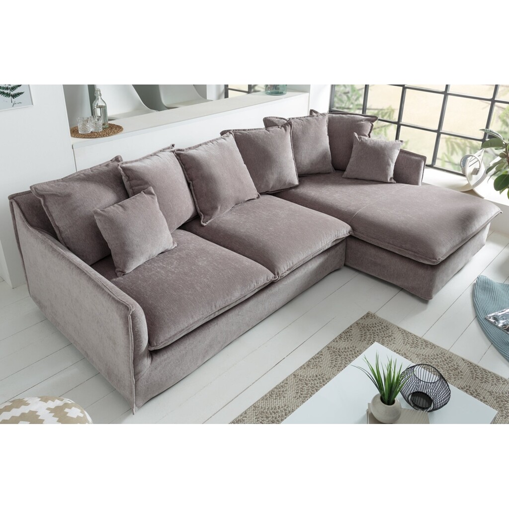 Ecksofa HEAVEN 255cm Federkern abnehmbarer Bezug Samt taupe Bild 3