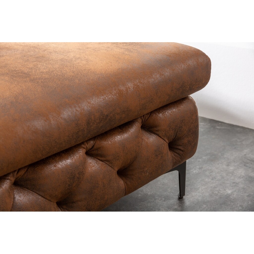 Ecksofa MODERN BAROCK Microfaser antikbraun im Chesterfield Stil Bild 6