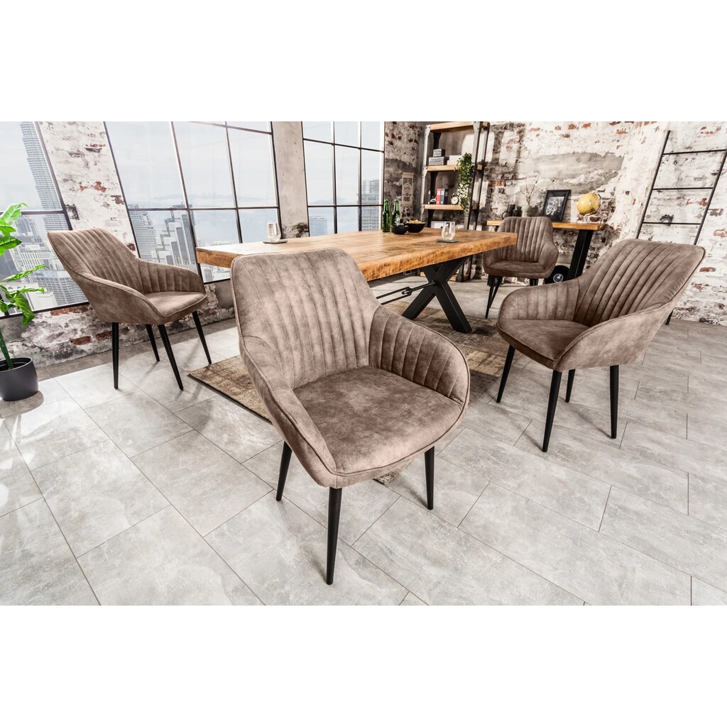 Esszimmer Stuhl Turin Mikrofaser mit Armlehnen Bild 10
