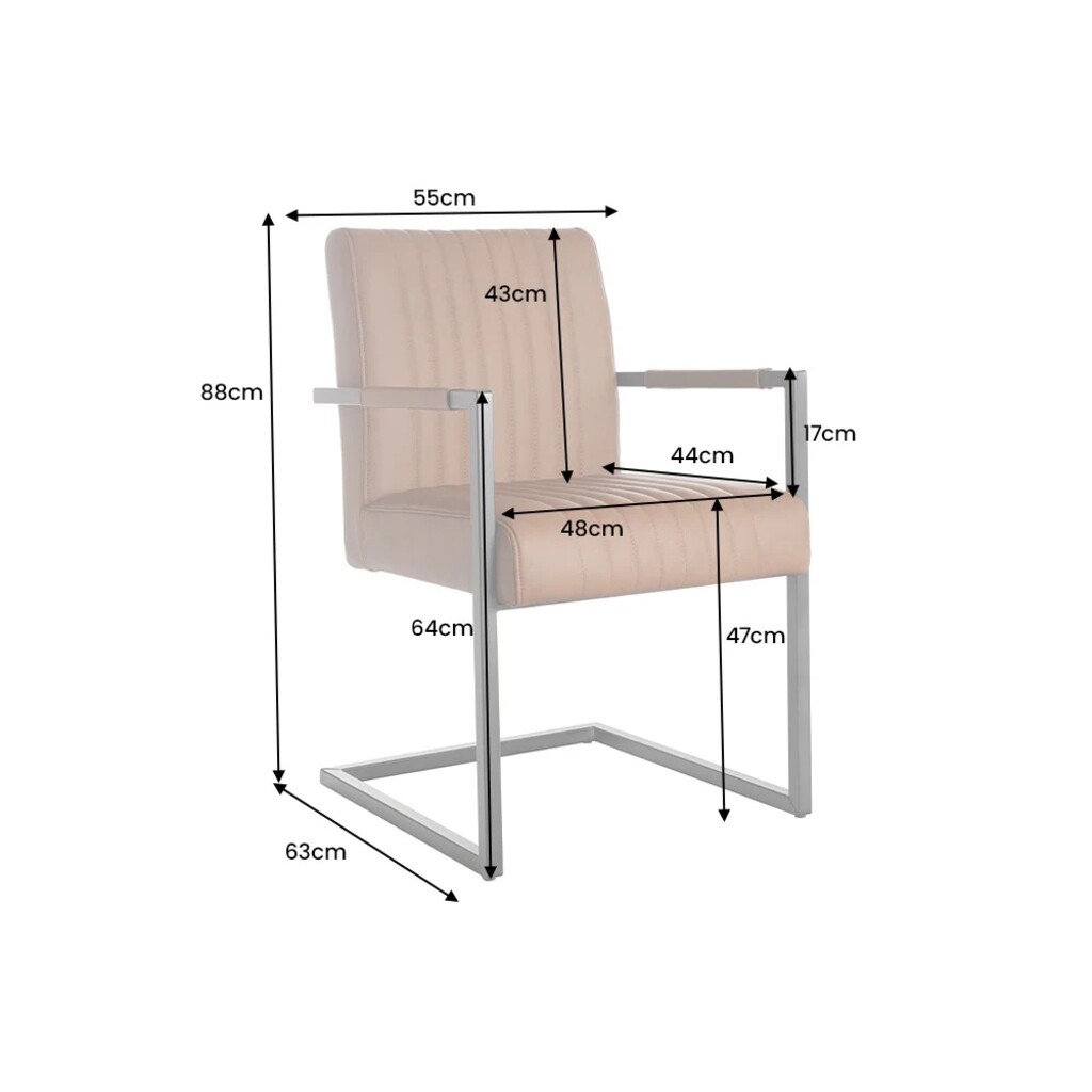 Freischwinger Stuhl Big Aston, Leder, Federkern Bild 3