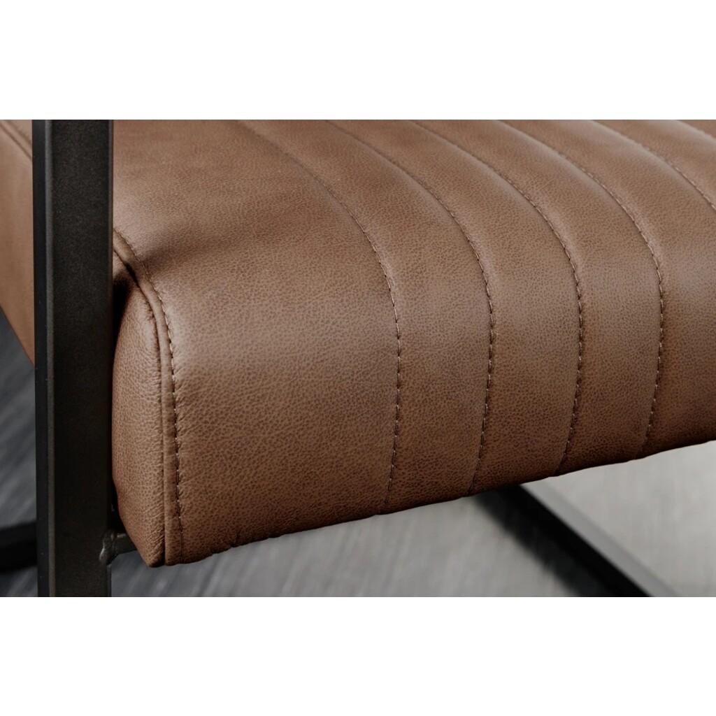 Freischwinger Stuhl Big Aston, Leder, Federkern Bild 6
