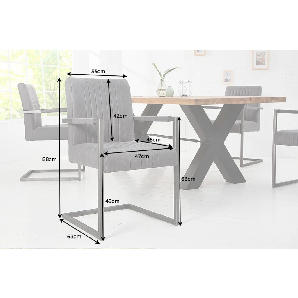 Freischwinger Stuhl Big Aston, Mikrofaser Bild 7