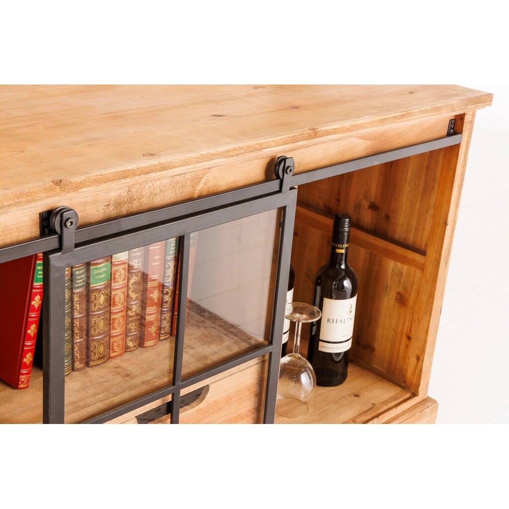 Lowboard Heritage Schiebeglastüren Kiefernholz Bild 6