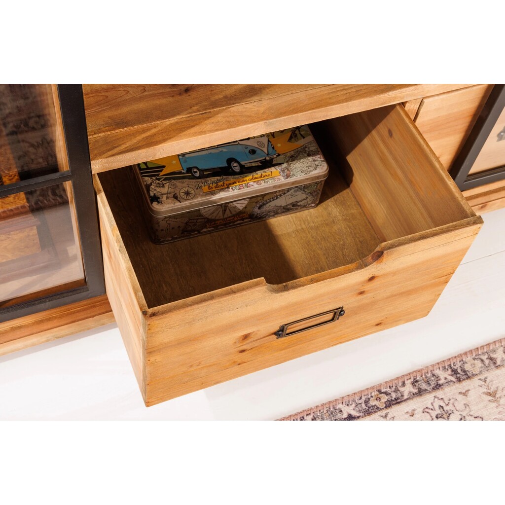 Lowboard Heritage Schiebeglastüren Kiefernholz Bild 8