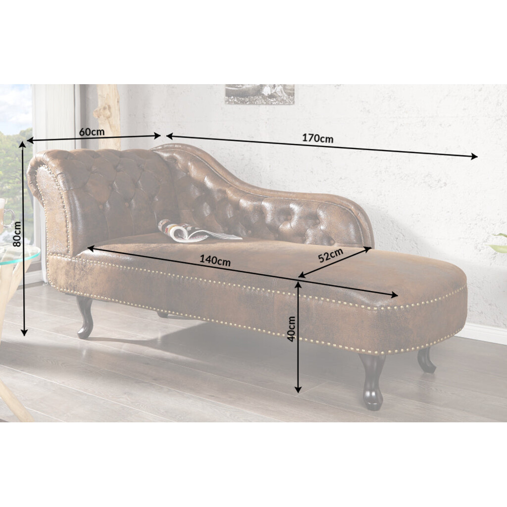 Recamiere CHESTERFIELD Antik-Look braun Bild 8