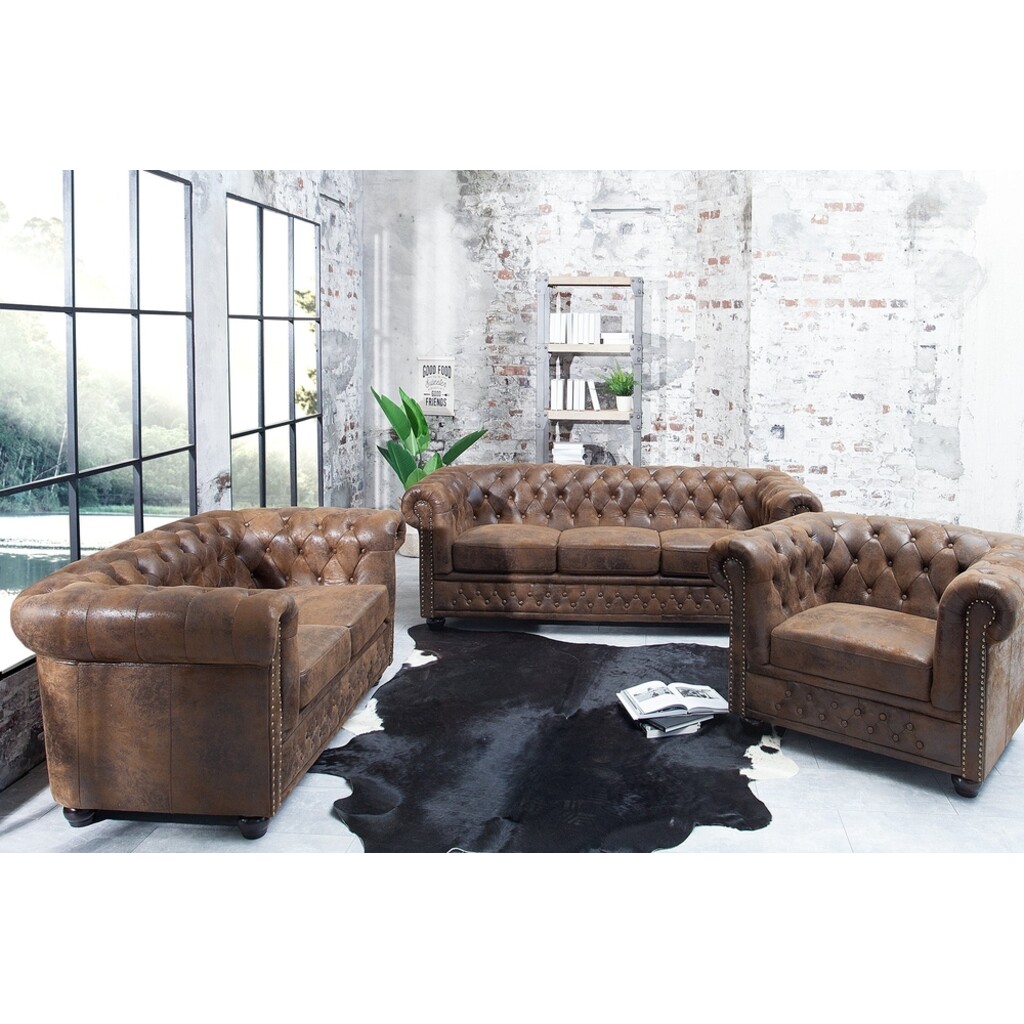 Invicta CHESTERFIELD Sessel Antik-Look Braun - Skandinavischer Charme Preview Image