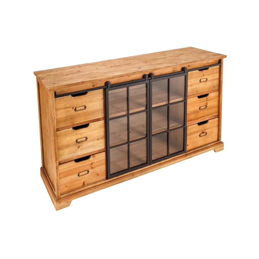 Sideboard Heritage Schiebeglastüren Kiefernholz Preview Image