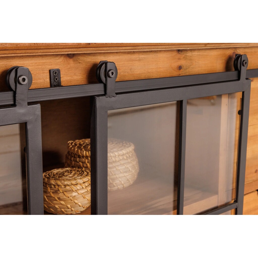 Sideboard Heritage Schiebeglastüren Kiefernholz Bild 4