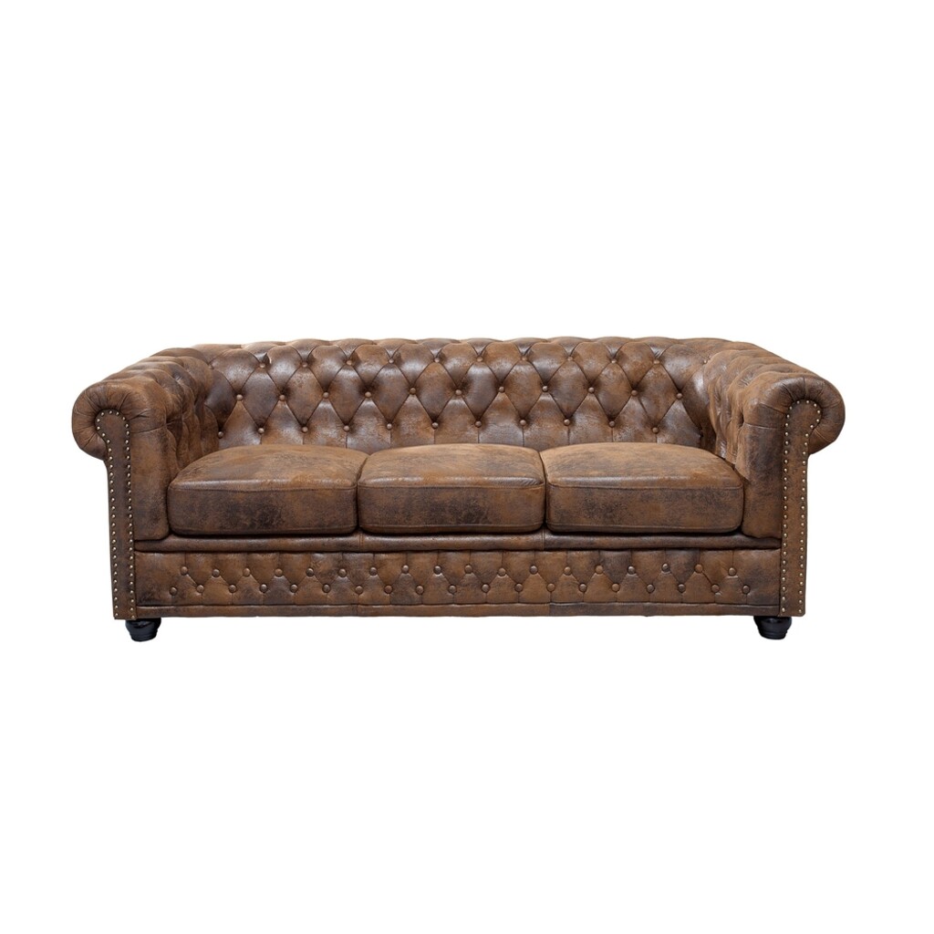 Sofa CHESTERFIELD 3-Sitzer Antikoptik braun Preview Image