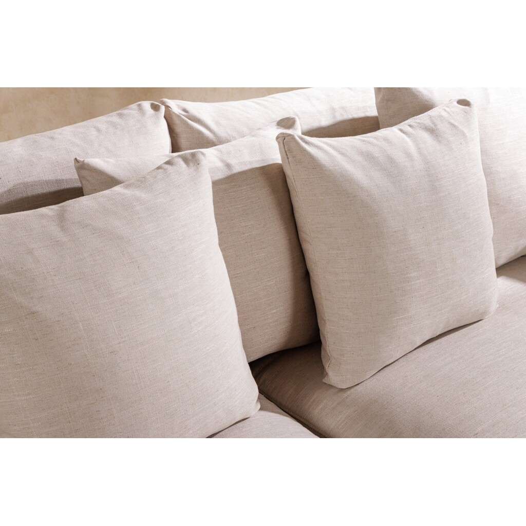 Sofa HEAVEN 210cm 3-Sitzer Federkern abnehmbarer Bezug Leinen natur Bild 6