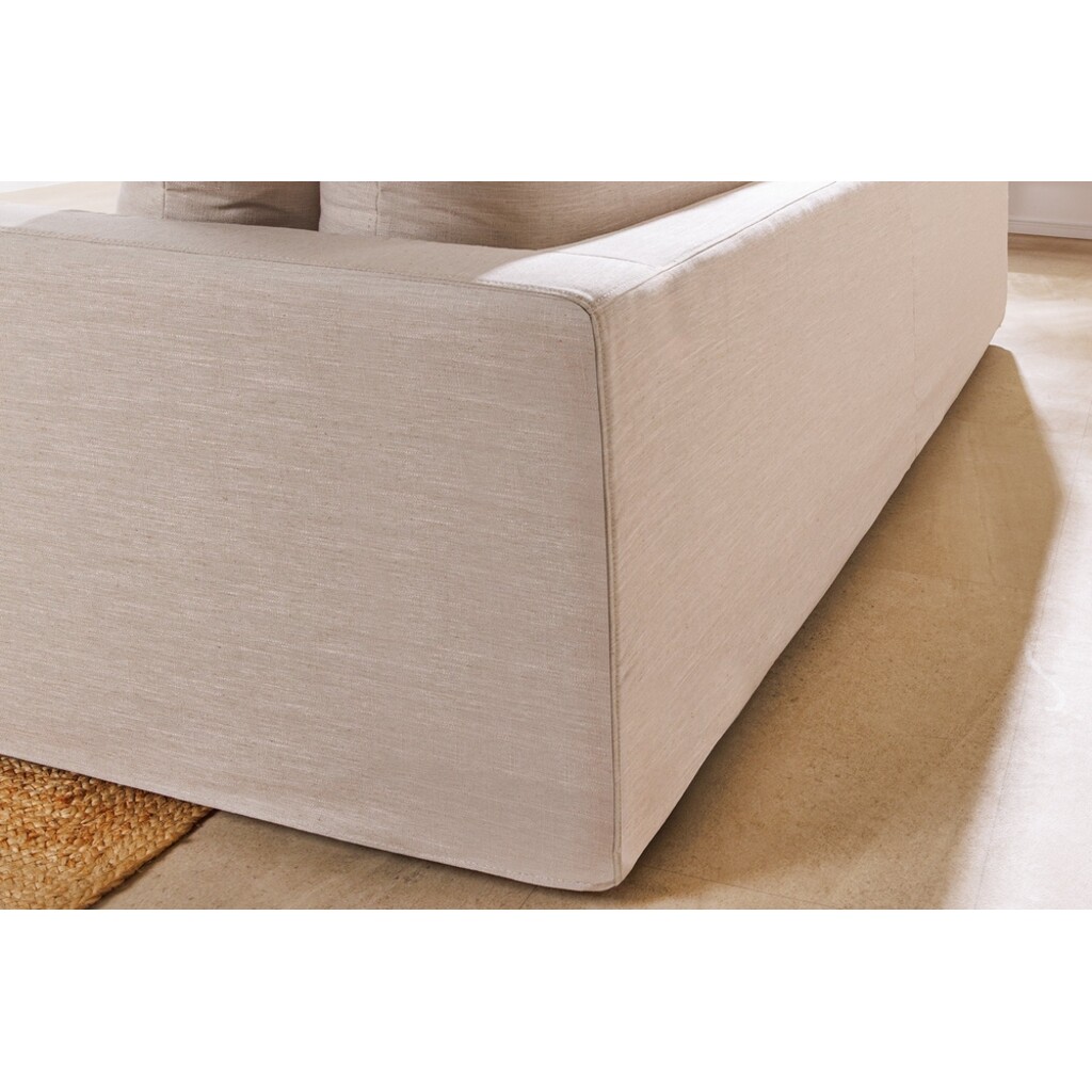 Sofa HEAVEN 210cm 3-Sitzer Federkern abnehmbarer Bezug Leinen natur Bild 10