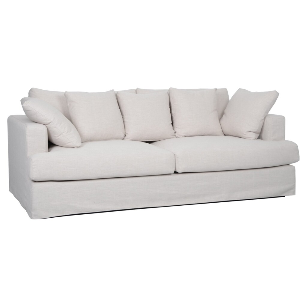 Sofa HEAVEN 210cm 3-Sitzer Federkern abnehmbarer Bezug Leinen natur Preview Image