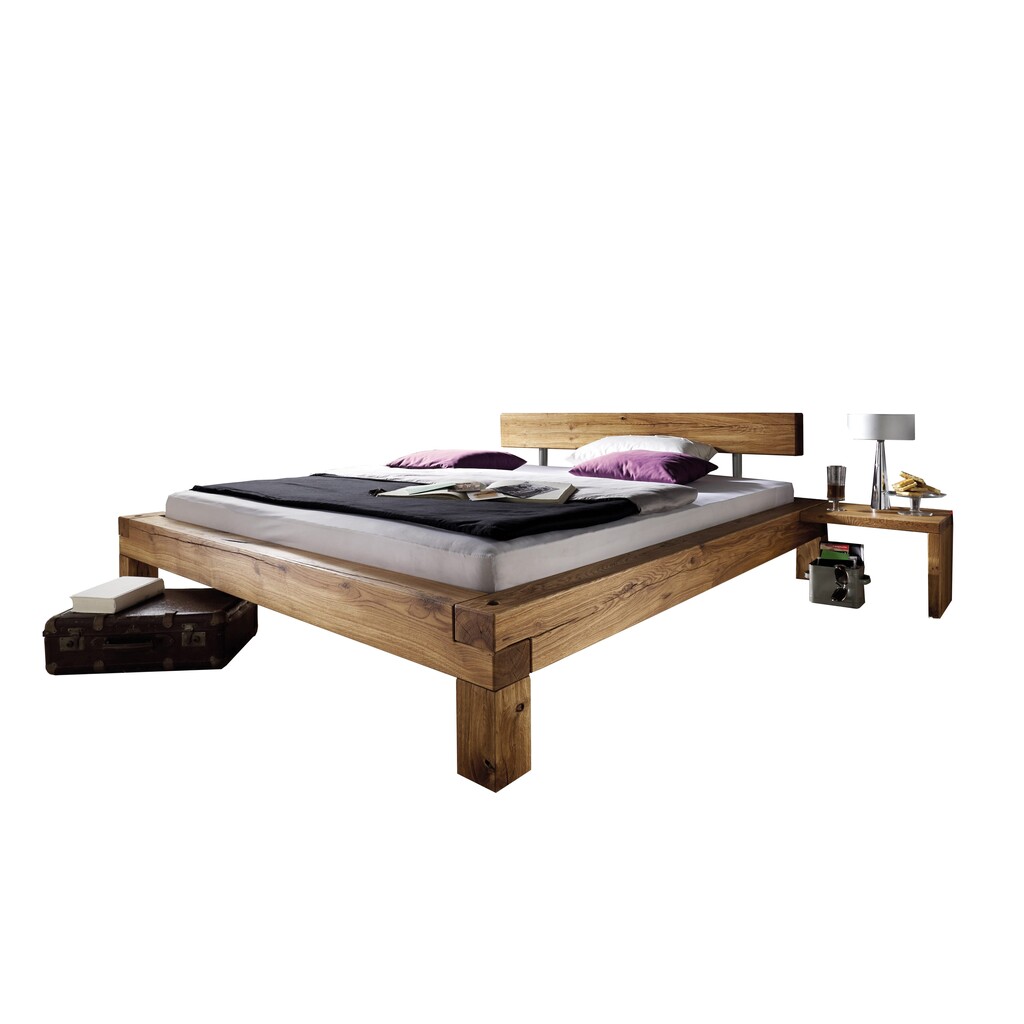 Balkenbett Massivholz Eiche Odense Preview Image