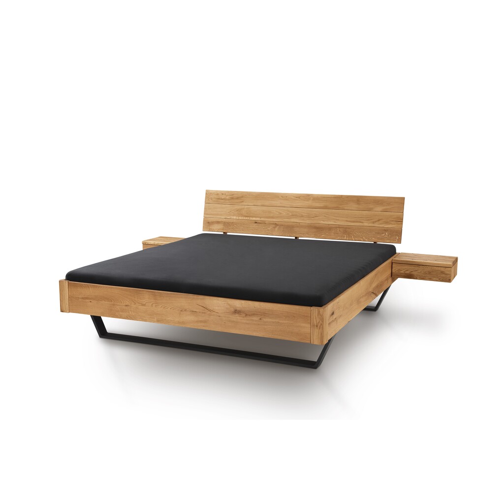 Faaborg II Massivholzbett Eiche mit Holzkopfteil & Metallkufe | TPT Bild 3