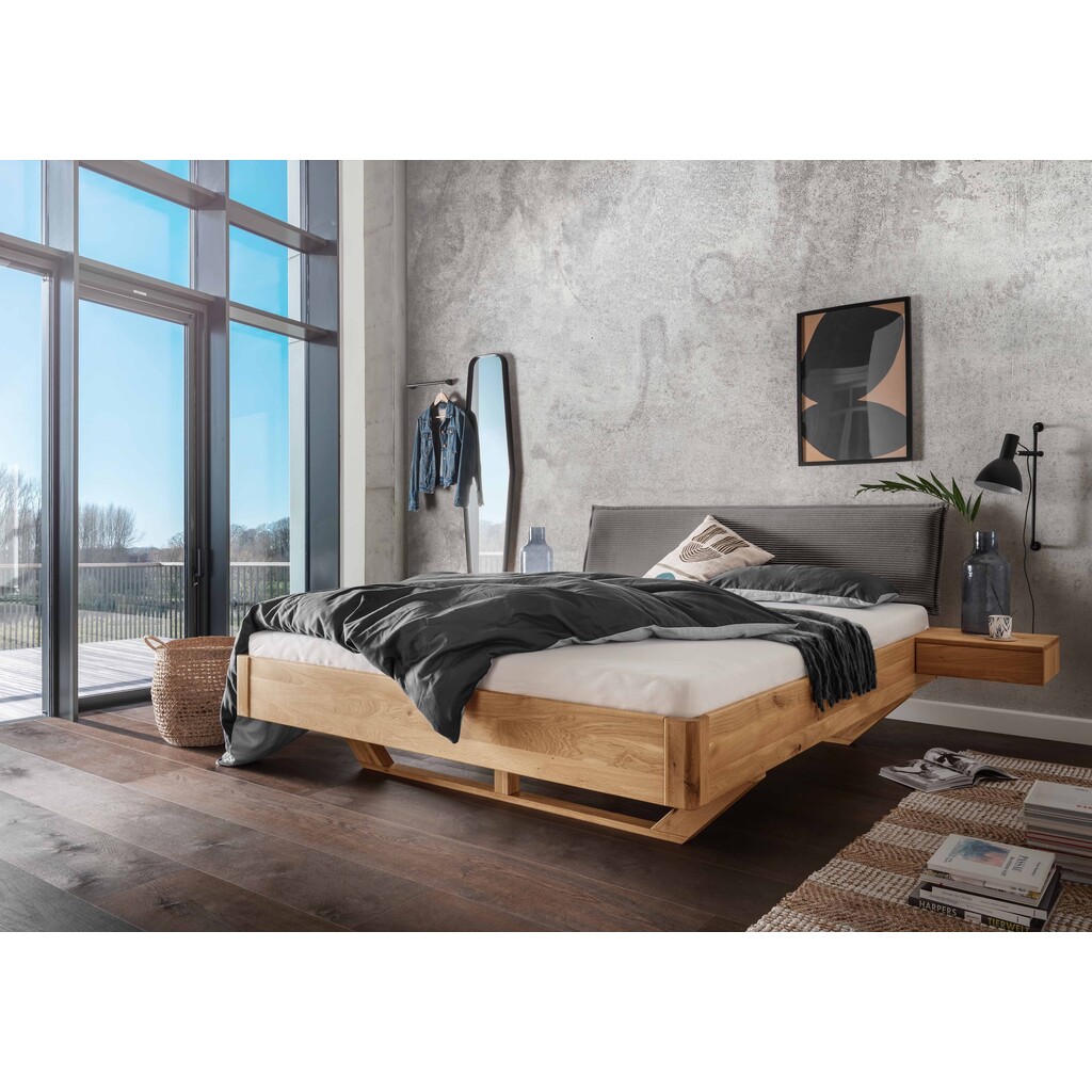 TPT Massivholzbett Eiche 9 - Dein skandinavischer Traum mit Cord Stoffkopfteil Preview Image