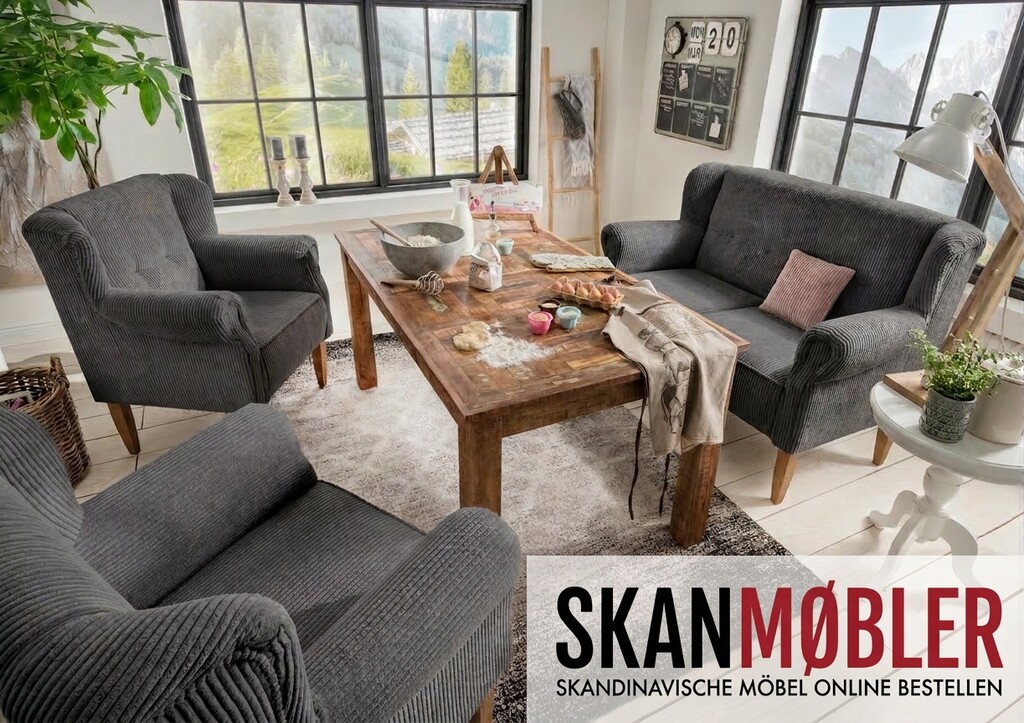 Pavolo Tischsofa mit Cord-Stoff | Wohnglücklich – Küchensofa Preview Image