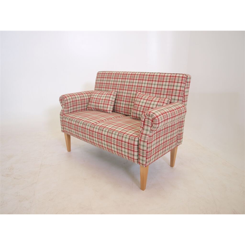 Edmondo Ohrensessel mit Hocker im Landhausstil Karo | Wohnglücklich Bild 3