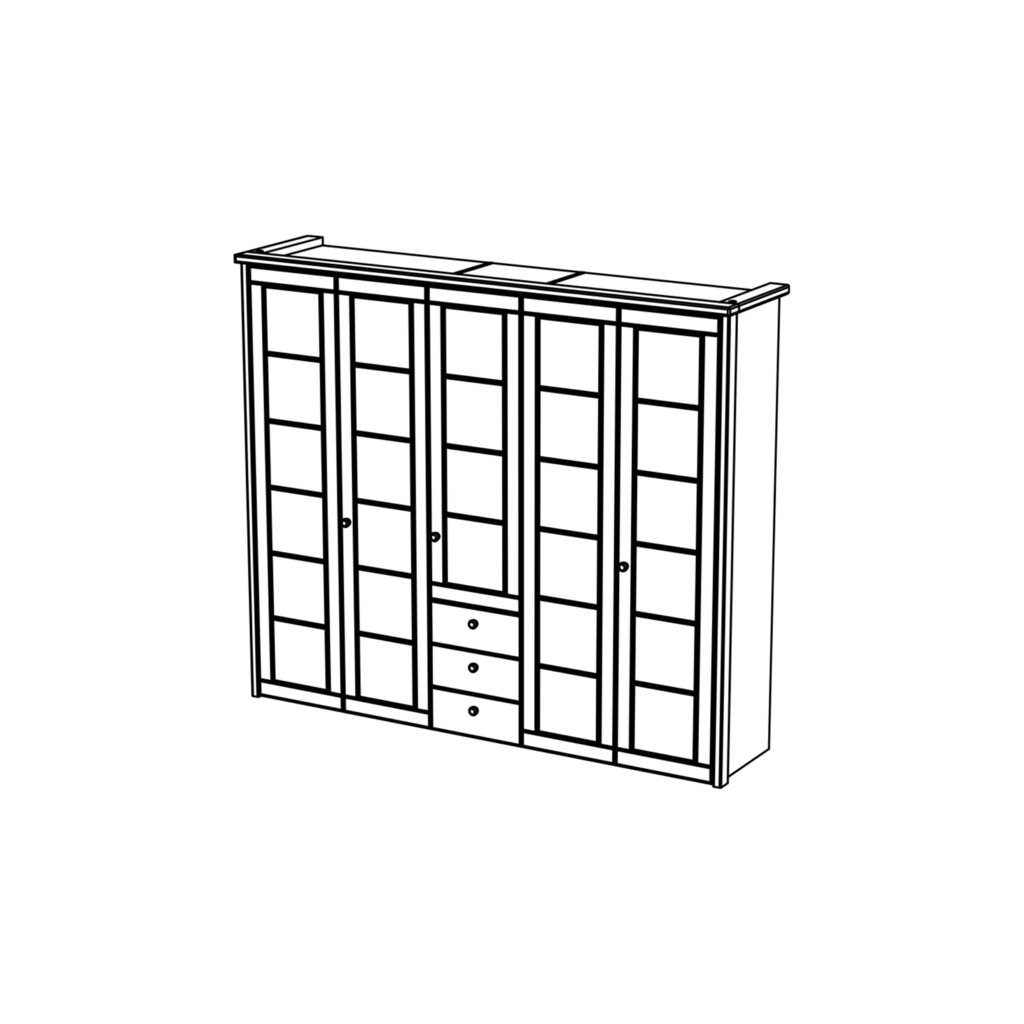 Kleiderschrank mit Kassettenfront und Schubladen Vita, 5-türig Bild 3