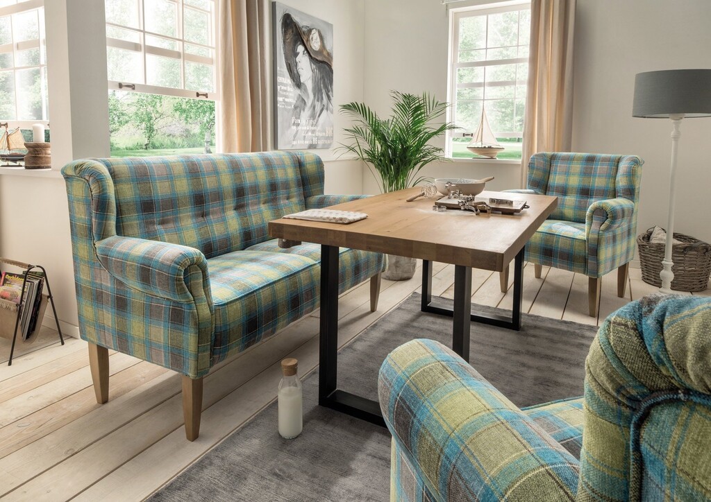 Wohnglücklich Pavolo Tischsofa Karo | Skandinavisches Küchensofa Bild 3