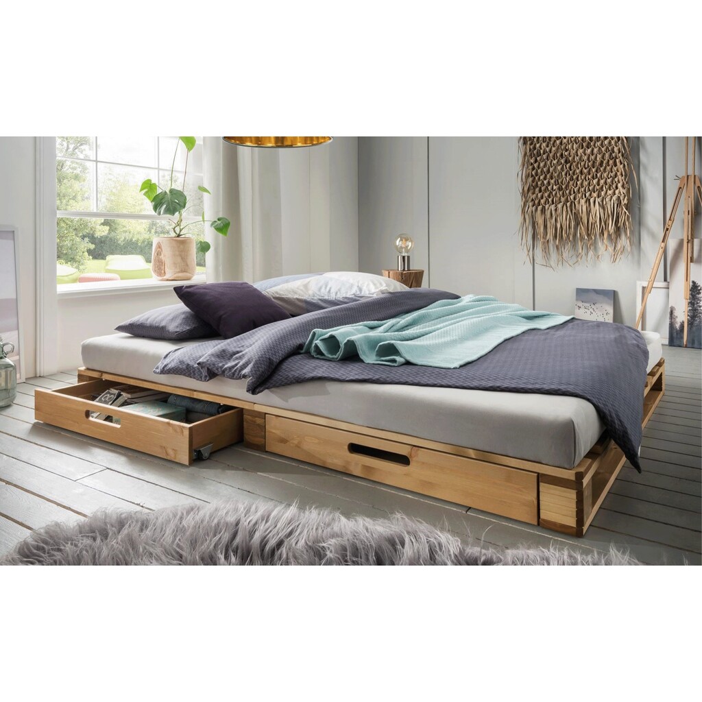 Palettenbett mit Schublade Bild 5