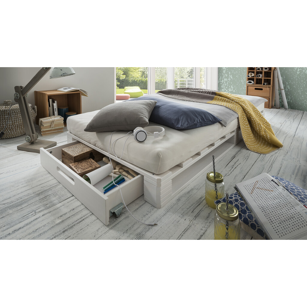 Palettenbett mit Schublade Bild 6
