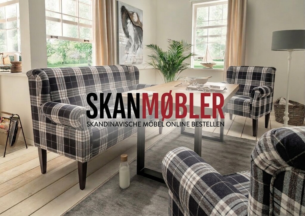 Wohnglücklich Pavolo Tischsofa Karo | Skandinavisches Küchensofa Bild 4