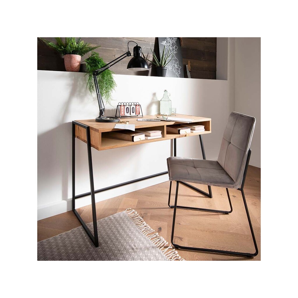 Schreibtisch Lissabon aus Wildeiche, Stahlgestell Preview Image