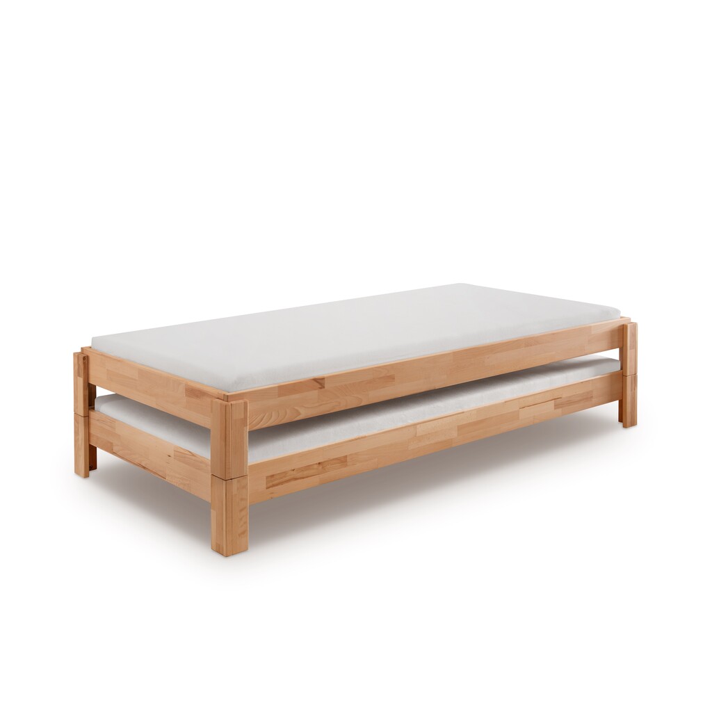 Stapelbett Denver aus massiver Buche weiß lackiert Bild 3