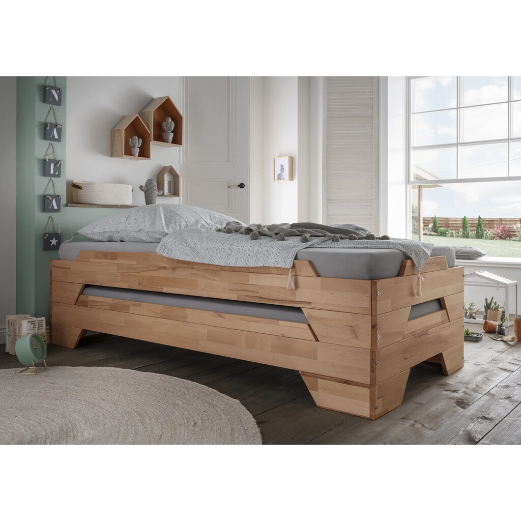 Stapelbett Denver aus massiver Buche weiß lackiert Bild 5