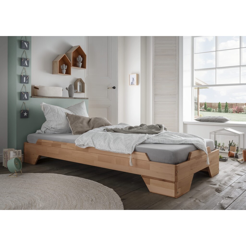 Stapelbett Denver aus massiver Buche weiß lackiert Bild 9