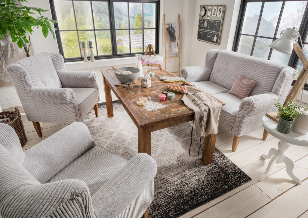 Pavolo Tischsofa mit Cord-Stoff | Wohnglücklich – Küchensofa Preview Image