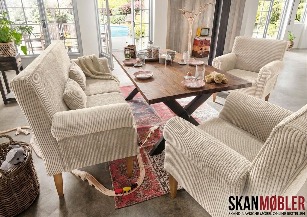 Tischsofa Banksystem Tavola aus Cord Bild 3