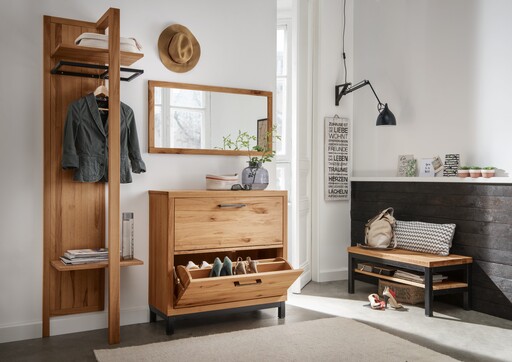 Impressionen zu Wohnglücklich Schuhschrank Brest aus massiver Wildeiche oder Kernbuche, Bild 2