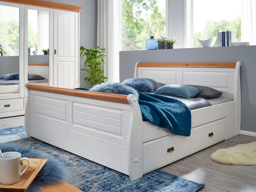 Impressionen zu G&K Einzelbett skandinavisch Kiefer weiß Skandic, Bild 1