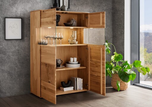Impressionen zu G&K Highboard II Herning Wildeiche mit Hirnholz Maserung, Bild 2