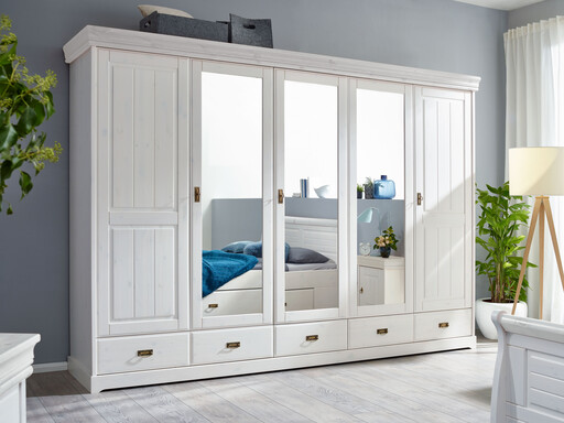 Impressionen zu G&K Kleiderschrank skandinavisch weiß Skandic, Bild 3