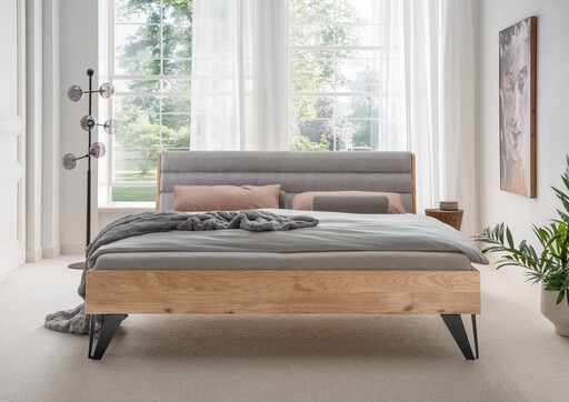 Impressionen zu G&K Massivholz Doppelbett Vejle mit Polsterkopfteil, Bild 2