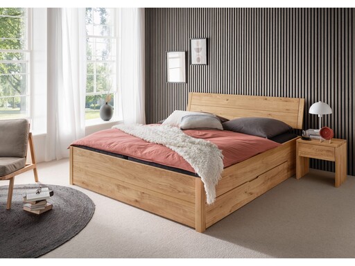 Impressionen zu G&K Stauraumbett Wildeiche Massivholz - Skandinavischer Schlafkomfort, Bild 1
